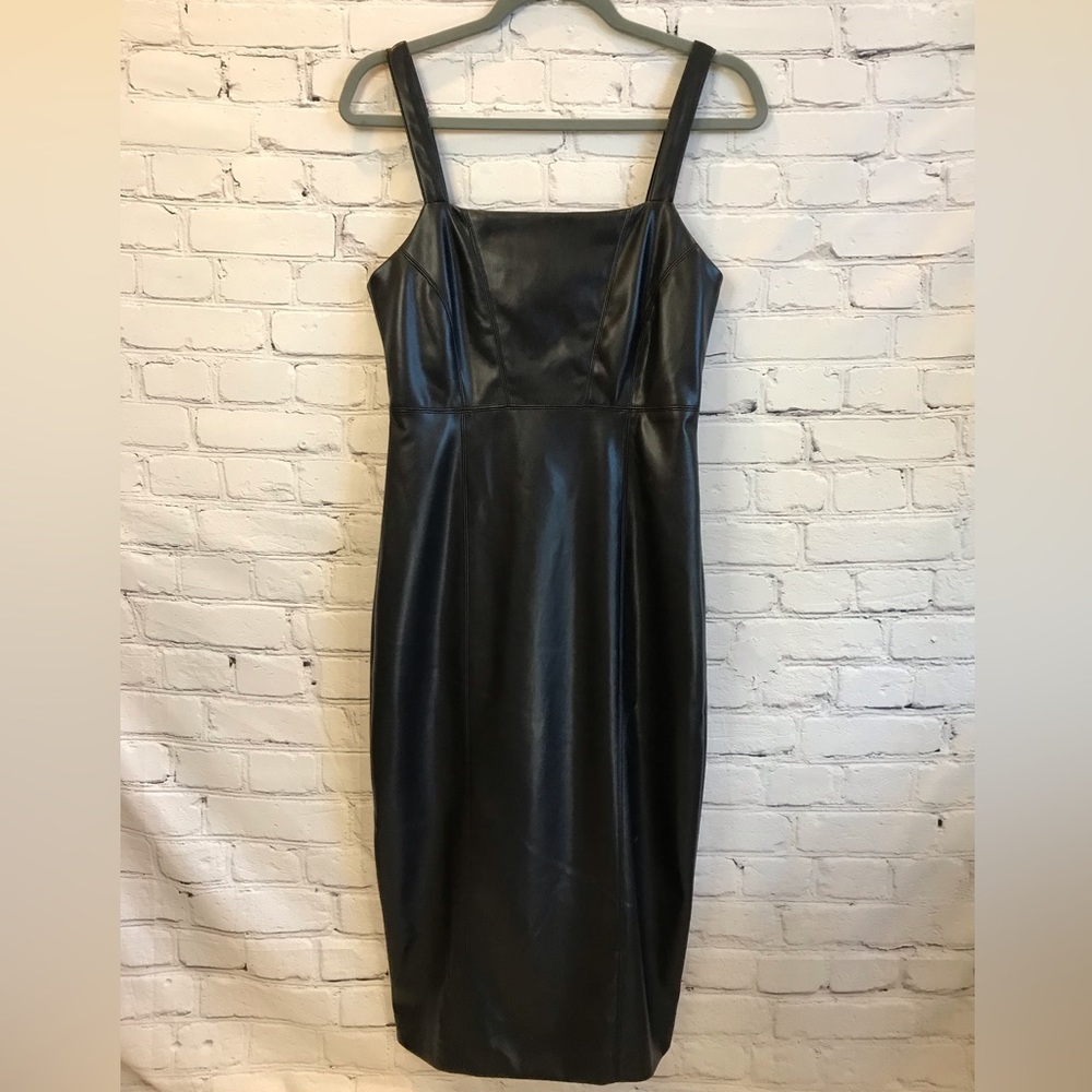 7 for All Mankind Black Vegan Leather Dress size SMALL NWT